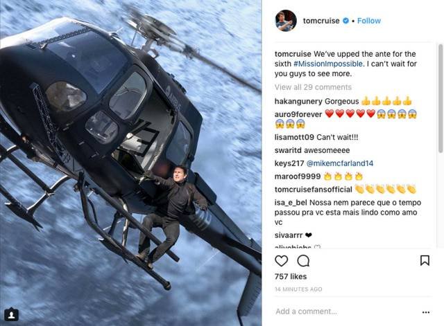Mission: Impossible - Fallout su Instagram