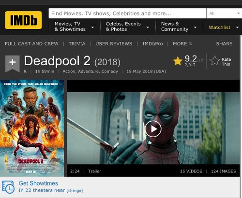 Deadpool 2 su IMDB