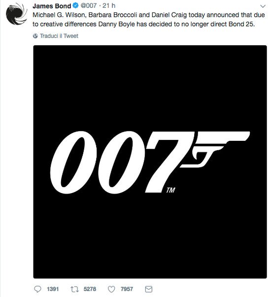 Bond 25 - Tweet